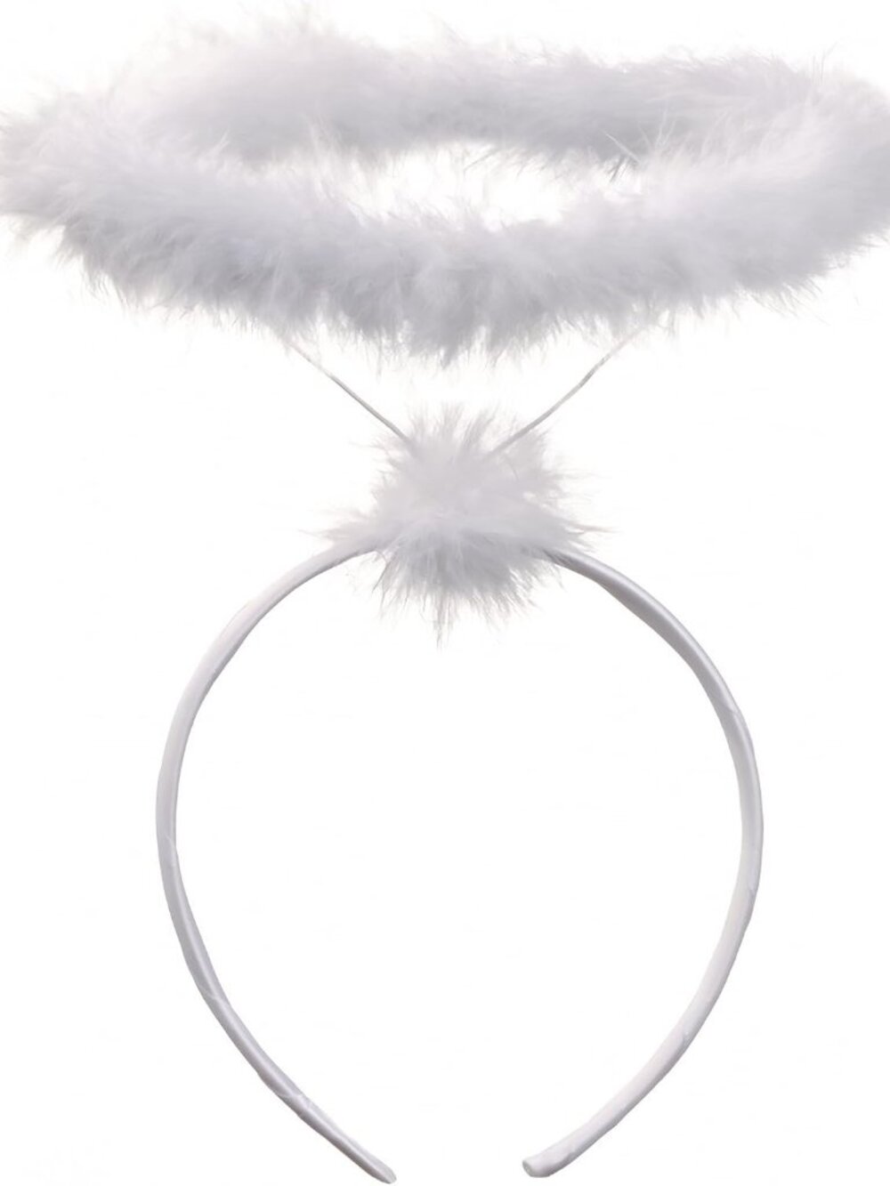 White Angel Halo Headband – Feathered Halo Costume Accessory for Adults